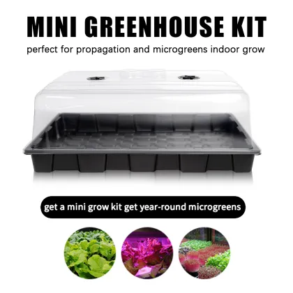 Black Plastic Ventilation Propagator Kit for Seed Germination and Nursery