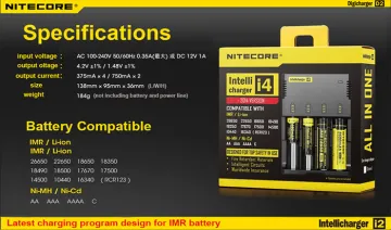 original Nitecore I4 Charger Intelligent Charger