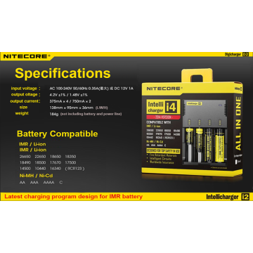 original Nitecore I4 Charger Intelligent Charger