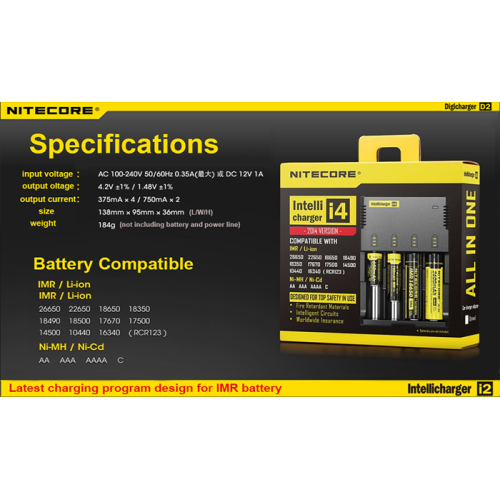 original Nitecore I4 Charger Intelligent Charger