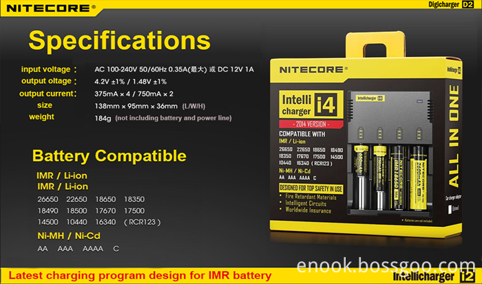 Hot sale Nitecore I4 Charger Intelligent Charger