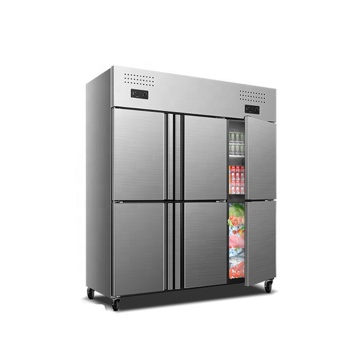 Commercial Stainless Steel Six-Door Freezer with Adjustable Temperature for Meat Storage in Supermarkets and Restaurants