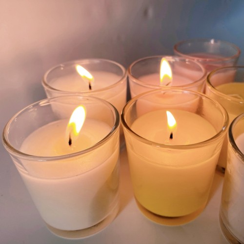 White Glass Tumbler Candle with Extended Burning Time