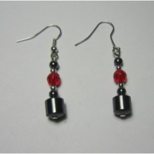 Hematite Earring with silver color finding