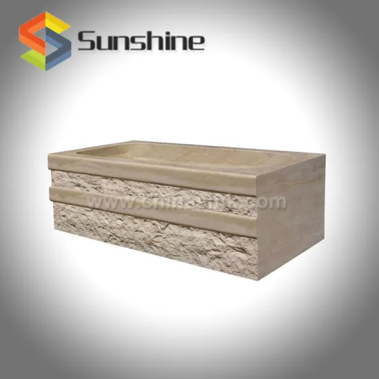 Egyptian Galala Marble Bathtubs Beige Stone square shower bathtub