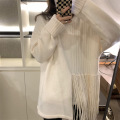 Irregular fringe jumper women