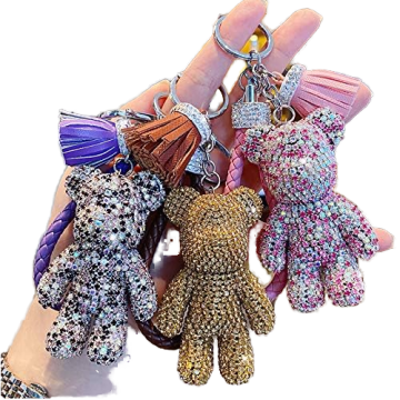 Yirun Creative Diamond Bear Design Pendant Keychain for Arcade Claw Machines