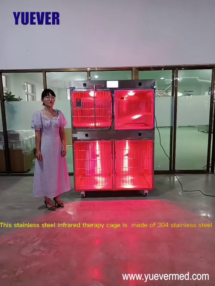 Best Quality Hospital Vet Equipment Stainless Steel 304 Animals Pet Clinic ICU Cage Oxygen Cage