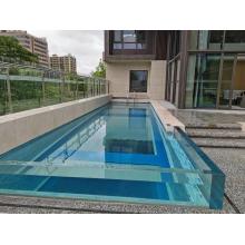 2 lados piscina de acrílico em mosaico transparente de canto transparente