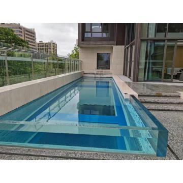 2 lados piscina de acrílico em mosaico transparente de canto transparente