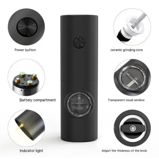 Portable Safe Technology Electric, Pepper Grinder Cheap Price Salt And Pepper Mill Grinder