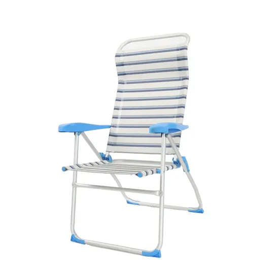 Adjustable 7-Position Portable Folding Beach Chair with Armrest