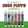 Yüksek kaliteli Randm Dazzle 2600 Puffs Sağlık Vape (RGB ışıkları)