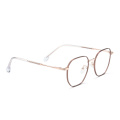 Belieye Classic Geometric Frame Metal Rim Glassesオンライン