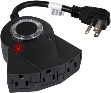 Guanyi Outdoor 3-Ground Heavy Duty Waterproof Outlet with Sensor Timer