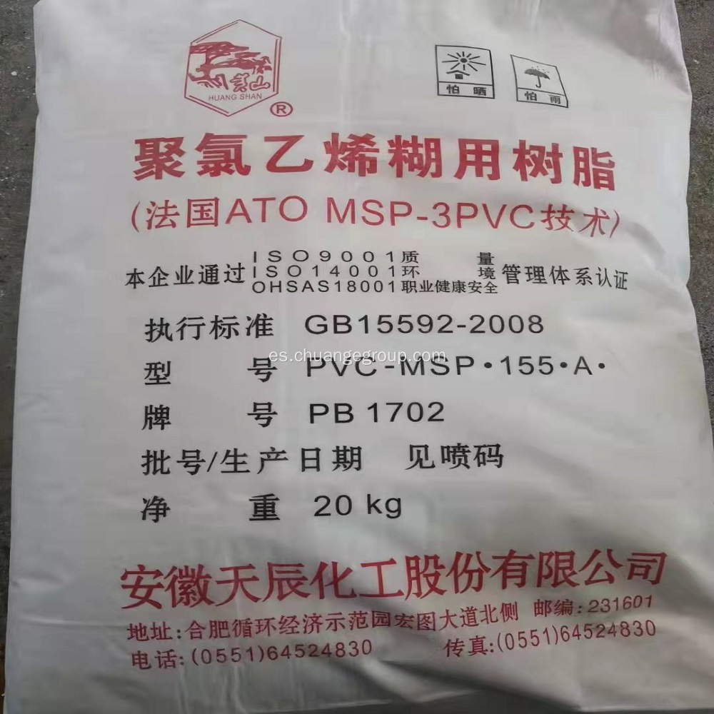 Anwei Tianchen PVC Pasta de cloruro de polivinilo Resina PB1702