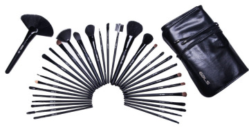 32pcs Professional Cosmetic Facial Make up Brush Tools Set Make-up Toiletry Kit Wool Brand Black Pouch Bag