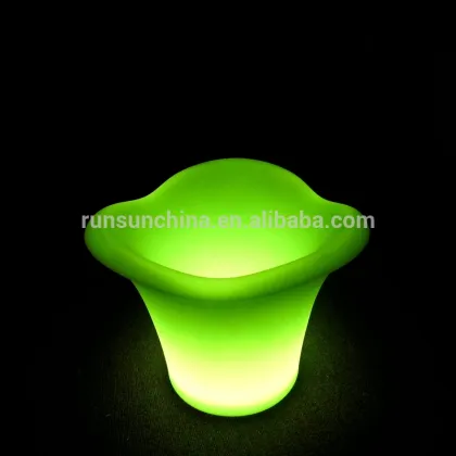 Color changeable plastic PE glass beer ice bucket, grey goose ice bucke for bar