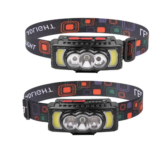Goldmore2 Wide Beam Range 5 Rechargeable Waterproof LED Headlamp for Camping Hiking