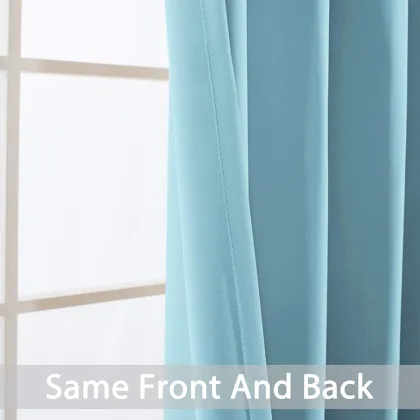 Sky Blue Blackout Curtains 84 Inch Long