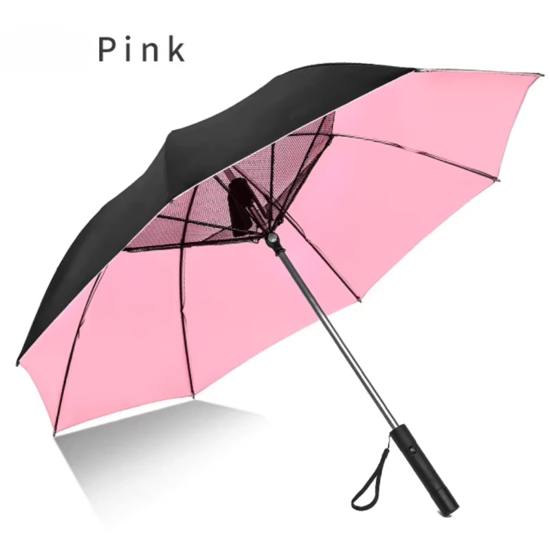 Pink Fan Windproof Umbrella