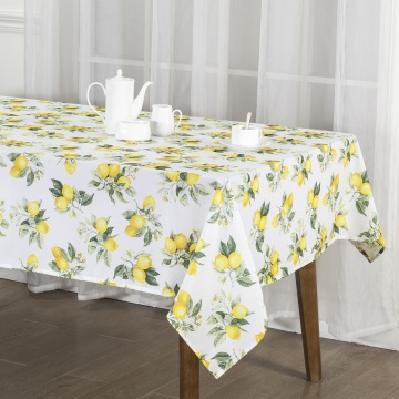 Fruit Print Polyester Rectangle Tablecloth 52x70 Inch for Dining and Party