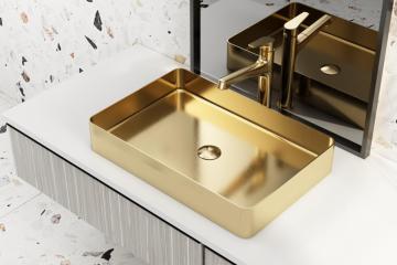Stainless Steel Handmade Golden Bathroom Wash Baisn