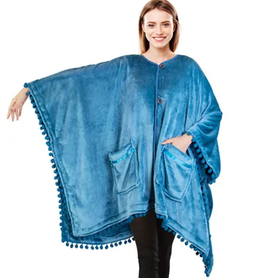 2020 Custom Printed Plush Hoodie Blanket Sherpa Throw Fleece Hooded Blanket For Adult