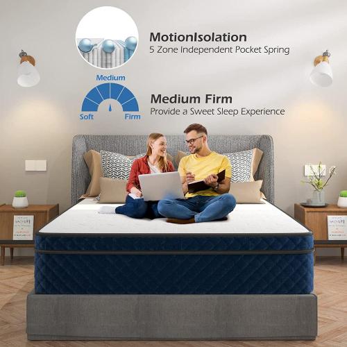 New-design pillow-top pocket spring mattress w memory foam