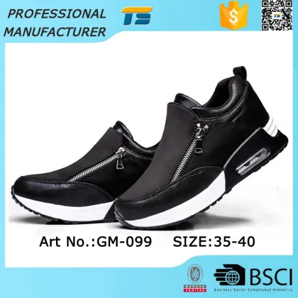 Women's Fashion Zipper Air Cushion Balance Sport Hidden Heel Shoes