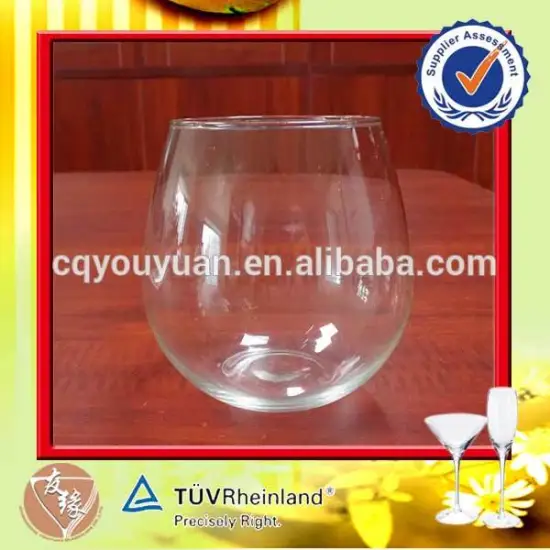 cheap wholesale large round tumbler 480ml stemless wine glass