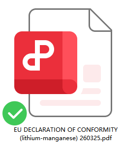 EU DECLARATION OF CONFORMITY (lithium-mangane
