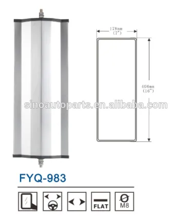 FOR KENWORTH MACK INTERNATIONAL WEST COAST REPLACEMENT MIRROR HEAD DURABLE STAINLESS STEEL FINISH ADJUSTABLE STUD