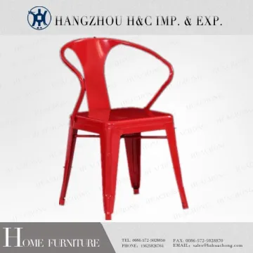Stackable Chair Iron Industrial Stool/Indoor Wrought Iron Chairs HC-F005