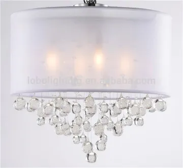 Kailey Brushed Nickel Chandelier crystal ceiling lamp/fabric ceiling lamp round/crystal ceiling/wedding ceiling light