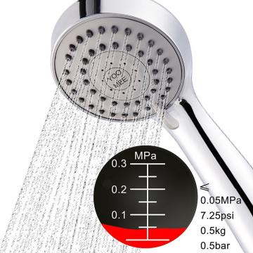 Chuveiro de mão de massagem ajustável totalmente cromado com 3 funções