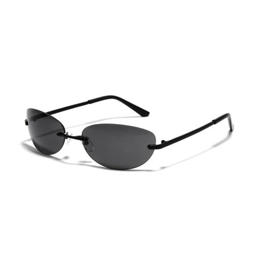 Fashion Futuristic Sunglasses Vintage Ins Trendy Simple Design Frameless Sunglasses UV400 Metal Rimless Shades