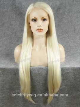 Wholesale price silky straight blonde color for hair lace front wig synthetic wig