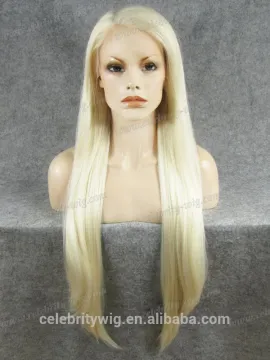 Wholesale price silky straight blonde color for hair lace front wig synthetic wig