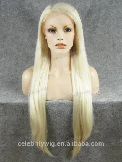 Wholesale price silky straight blonde color for hair lace front wig synthetic wig