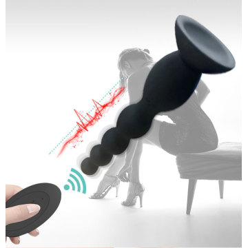 Próstata Anal Vibrador com Ventosa e miçangas