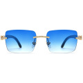 Rimless White Horn Sunglasses