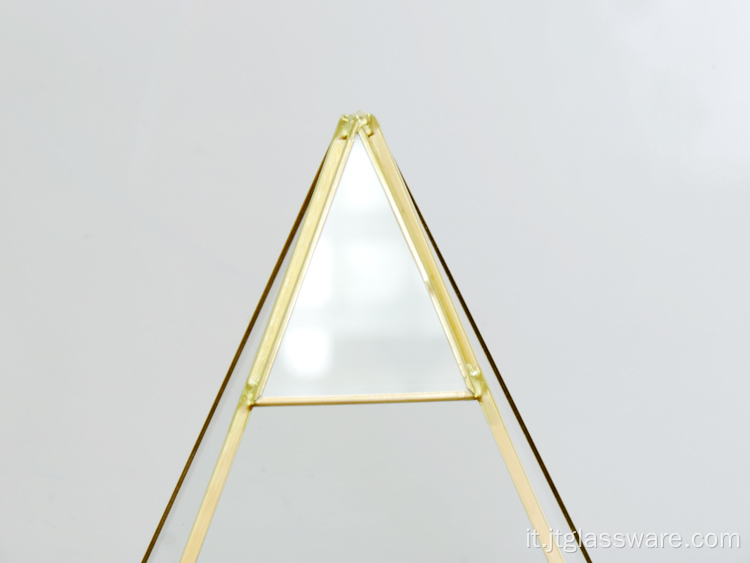 Terrario di vetro geometrico succulento per nozze d&#39;oro