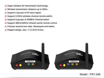 DVD PLAYER AND TV BOX TWO GROUP AV INPUT AV TRANSMITTER