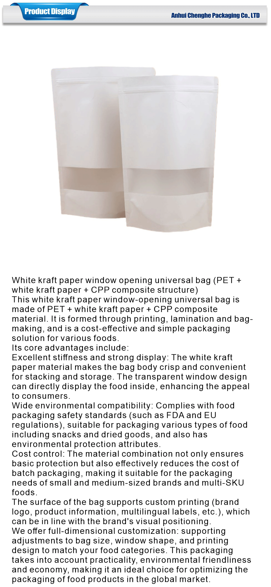 white kraft windowed bag