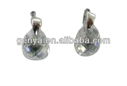 White Zircon Drop Earrings