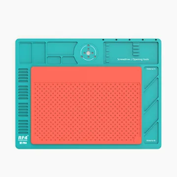 RF4 Aluminum Alloy Silicone Insulation Heat-Resistant Mat for Mobile Repair and Soldering Stations