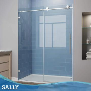 SALLY Slim Frameless Sliding 8mmGlass Shower Door Enclosure