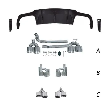 Exhaust Pipe Modified Rear Bumper Lip Diffuser for Mercedes Benz C-class W204 (C63/C180/C200/C250) 2008-2013