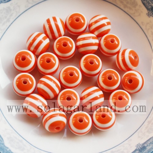 8-12MM Jewelry Resin Stripe Chunky Beads